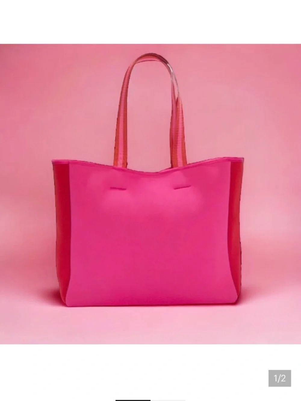 Summersalt Neoprene Beach Bag in Hibiscus and Lava travel boat & tote